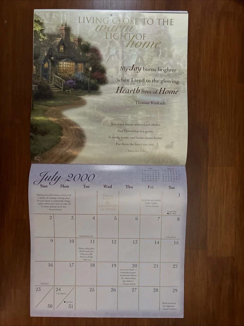 2000 Calendar Thomas Kinkade Lightpost For Living - The art of a Joyful Life